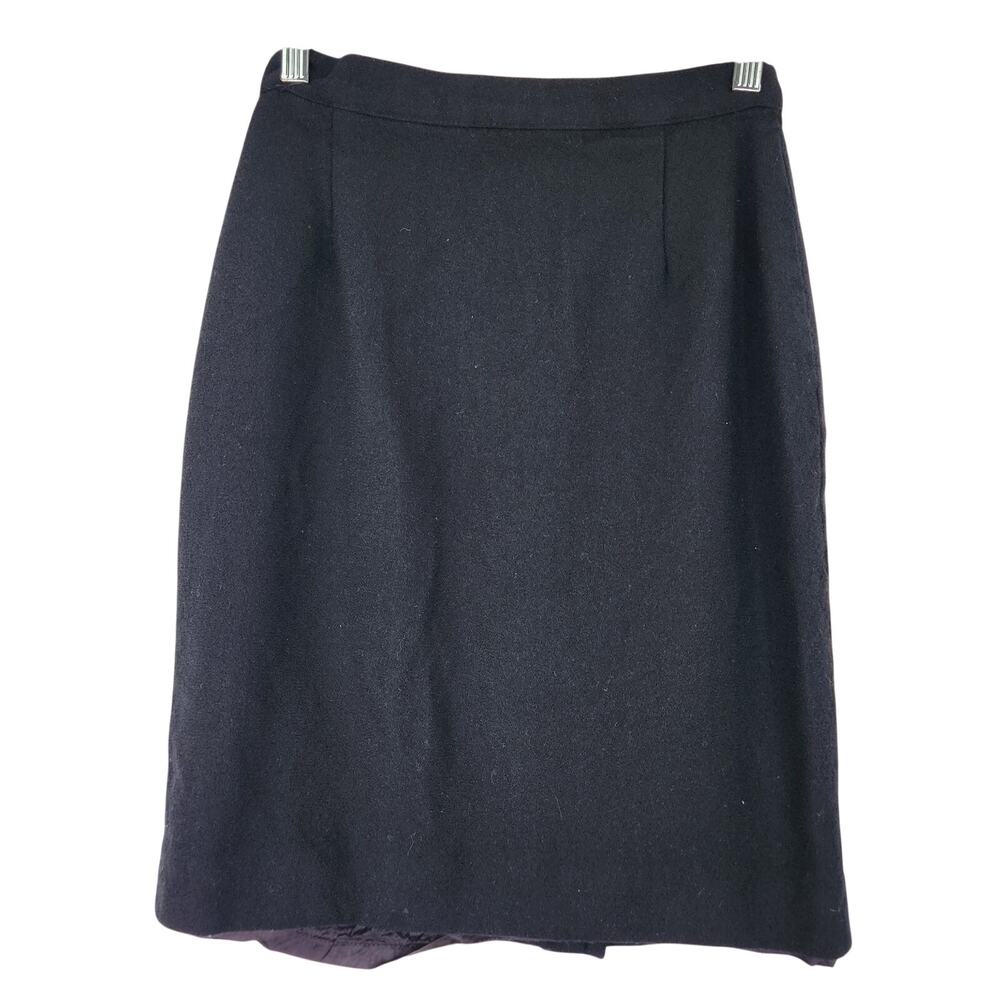 VTG Alberto Makaali Black Pencil Skirt Size 6 100% Wool Career Wear Office